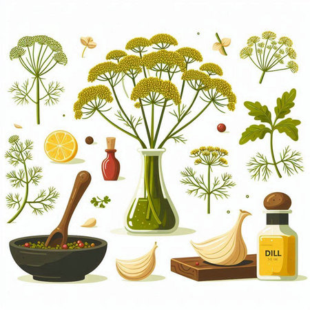 Herbs and spices. Herbs and spices. Vector illustration.のイラスト素材