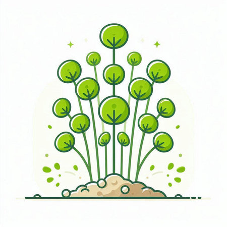 Vector illustration of green sprout in the soil. Ecology concept.のイラスト素材