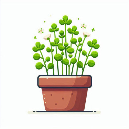 Flowerpot isolated on white background. Flat style vector illustration.のイラスト素材