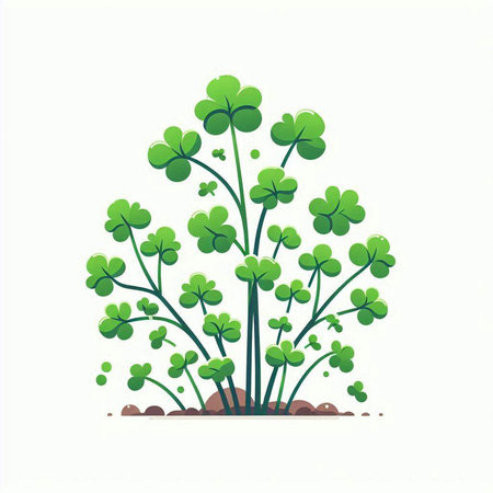 Four-leaf clover. St. Patrick's Day. Vector illustrationのイラスト素材