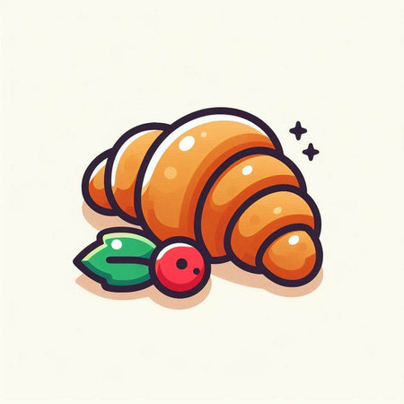 Croissant icon. Vector illustration of a croissant.のイラスト素材