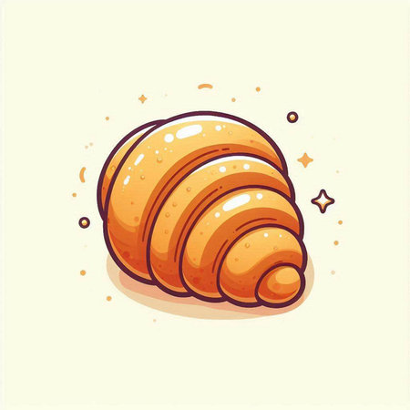 Cute croissant. Vector illustration of a croissant.のイラスト素材