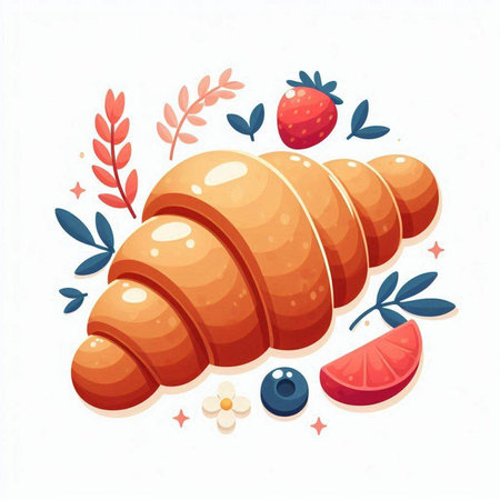 Croissant. Vector illustration of a fresh croissant.のイラスト素材