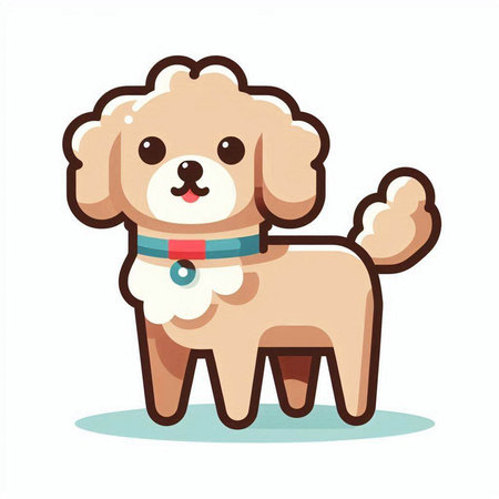 Cute cartoon dog. Vector illustration. Isolated on white background.のイラスト素材