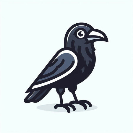 Crow. Vector illustration. Isolated on a white background.のイラスト素材