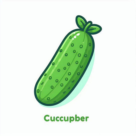 Cucumber icon isolated on white background. Cucumber vector illustration.のイラスト素材