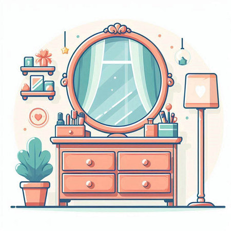 Furniture in the room. Flat design. Vector illustration.のイラスト素材