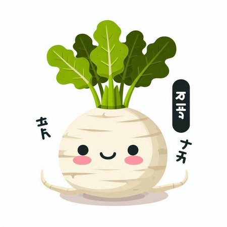 Kawaii kawaii turnip vector illustration. Japanese characters: kawaii turnip.のイラスト素材