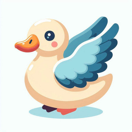 Duck on white background. Vector illustration in a flat style.のイラスト素材