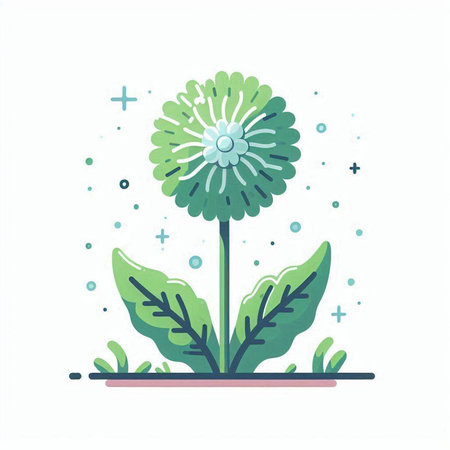Flower in the garden. Vector illustration in trendy flat style.のイラスト素材