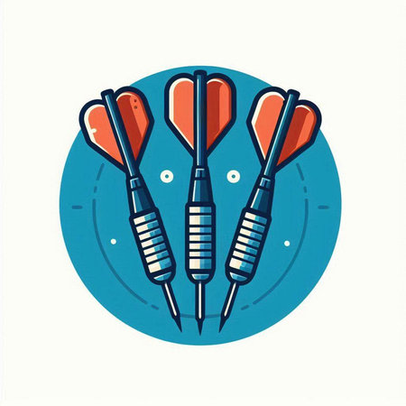 Darts icon, vector illustration. Flat design style. Darts in the circle.のイラスト素材