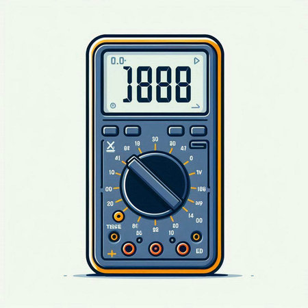 Digital multimeter. Digital multimeter. Vector illustration in flat styleのイラスト素材