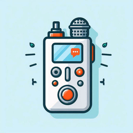 Retro radio player, vector illustration in flat design style. Old-fashioned radio player.のイラスト素材