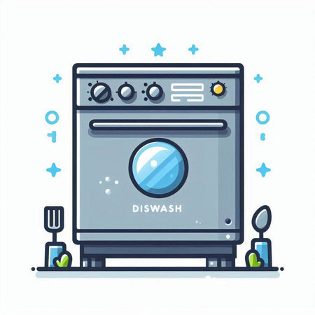 Washing machine flat color vector icon. Isolated cartoon illustration on white backgroundのイラスト素材
