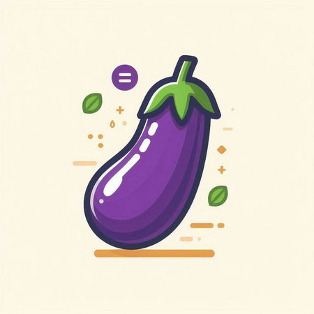 Eggplant icon, vector illustration. Flat design style. Eggplant icon.のイラスト素材