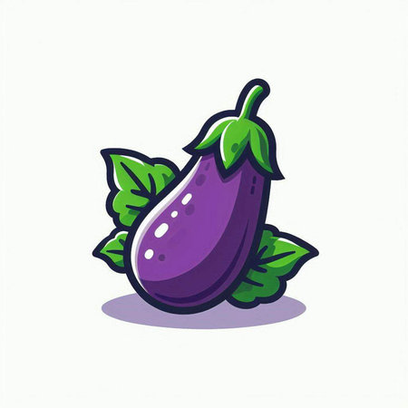 Eggplant icon. Vector illustration of a fresh eggplant.のイラスト素材