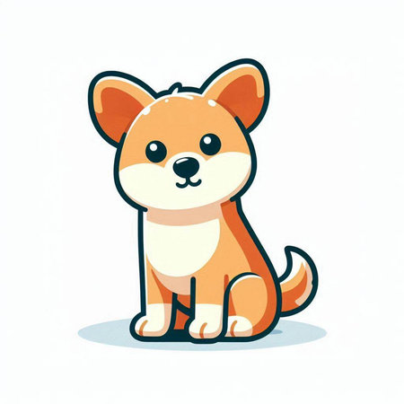 Cute cartoon corgi dog isolated on white background. Vector illustration.のイラスト素材