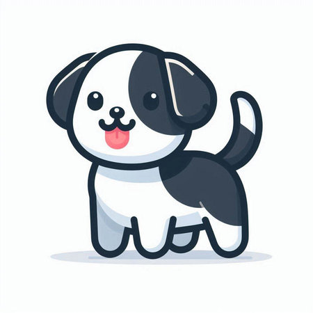 Cute cartoon dog. Vector illustration isolated on a white background.のイラスト素材