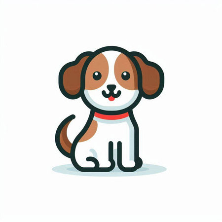 Cute cartoon dog isolated on a white background. Vector illustration.のイラスト素材