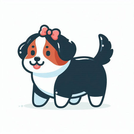 Cute cartoon dog isolated on a white background. Vector illustration.のイラスト素材