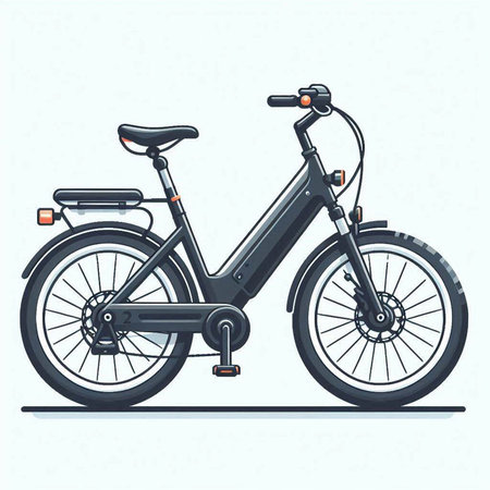 Bicycle on a white background. Vector illustration in flat style.のイラスト素材