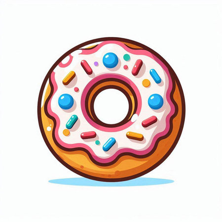 Donut vector illustration isolated on white background. Donut icon.のイラスト素材