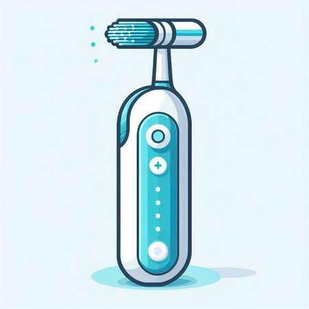 Electric toothbrush icon. Vector illustration of an electric toothbrush.のイラスト素材