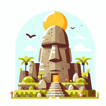 Egyptian pyramids in flat style. Vector illustration in flat style.のイラスト素材