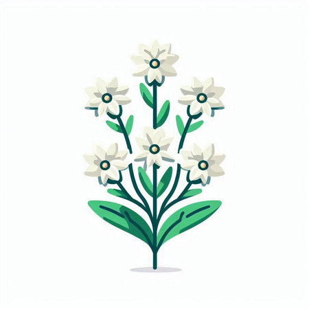 Flower icon. Vector illustration. Flat design. Isolated on white background.のイラスト素材