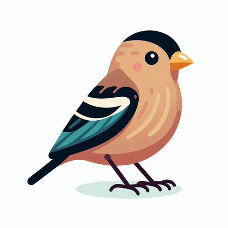 Vector illustration of a cute bullfinch on a white background.のイラスト素材