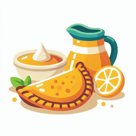 Vector illustration of lemonade with lemon, honey and ice cream.のイラスト素材