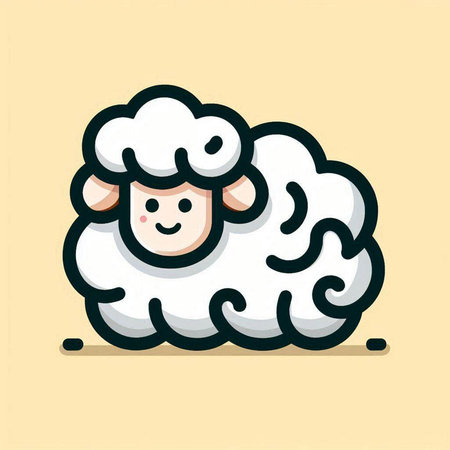 Cute Sheep Vector Icon Illustration. Animal Cartoon Character Design Conceptのイラスト素材