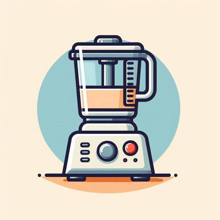 Kitchen blender. Flat vector illustration. Kitchen appliances. Blender icon.のイラスト素材
