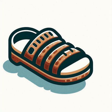Isometric slippers icon isolated on white background. Vector illustration.のイラスト素材