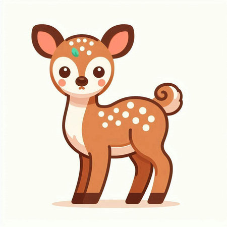 Cute cartoon deer. Vector illustration of a cute little deer.のイラスト素材