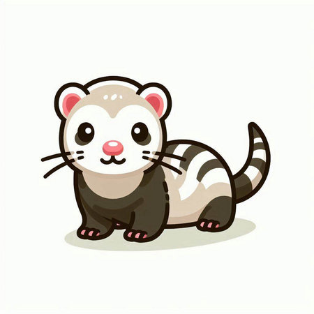 Cute cartoon rat on white background. Vector illustration of animal.のイラスト素材