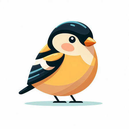 Vector illustration of a cute cartoon bullfinch on a white background.のイラスト素材