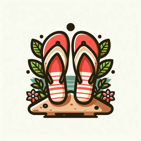 Flip flops icon. Vector illustration for your graphic design.のイラスト素材