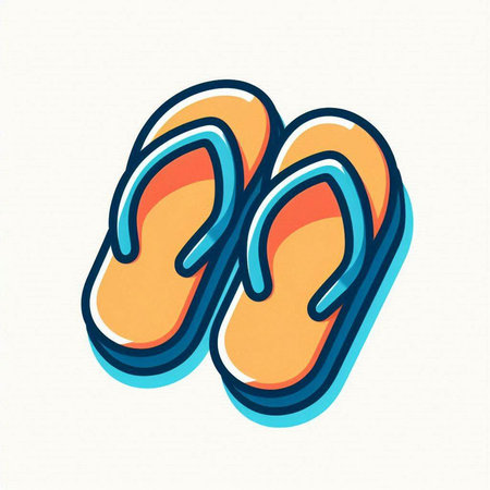 Flip flop icon. Vector illustration of flip flops.のイラスト素材