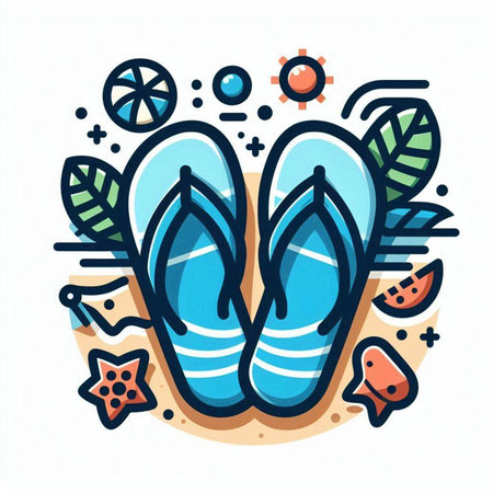 Flip-flops icon. Vector illustration of flip flops.のイラスト素材