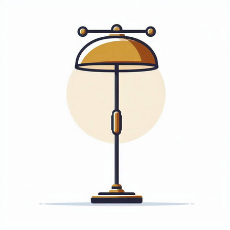 Table lamp on a white background. Vector illustration in flat style.のイラスト素材