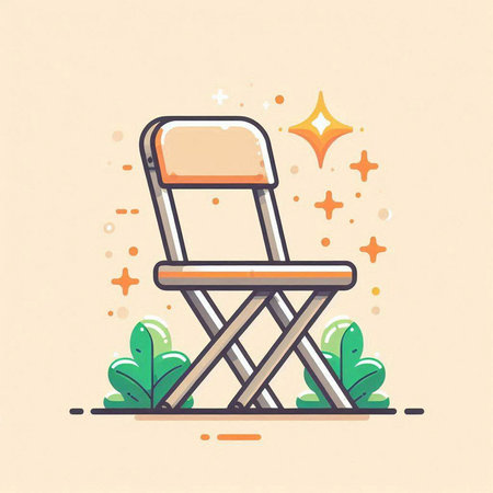 Cinema chair icon. Vector illustration in thin line style.のイラスト素材