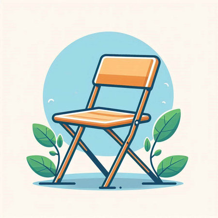 Illustration of a chair on a beach. Vector illustration in cartoon style.のイラスト素材