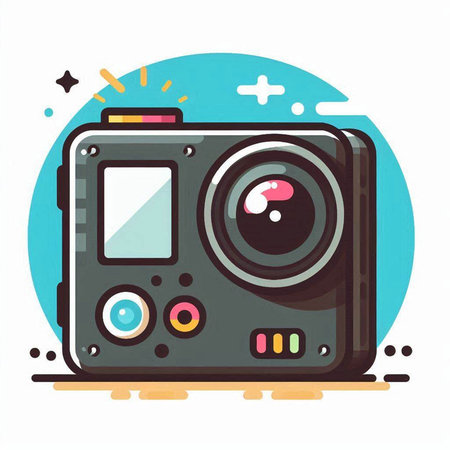 Retro photo camera on white background. Vector illustration in flat styleのイラスト素材