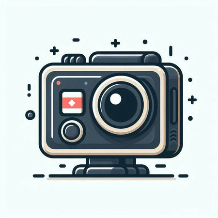 Camera icon. Vector illustration in flat style. Isolated on white background.のイラスト素材