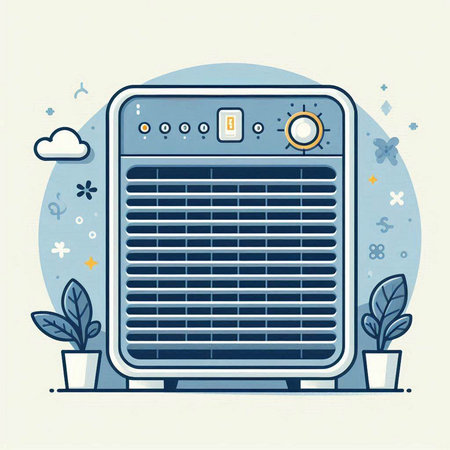 Air conditioner in flat style. Vector illustration for your design.のイラスト素材