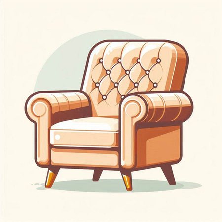 Sofa in retro style. Vector illustration for your design.のイラスト素材
