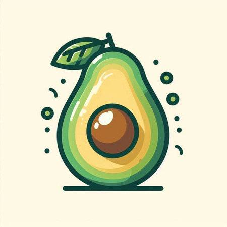 Avocado fruit icon. Hand drawn illustration of avocado fruit vector icon for web designのイラスト素材