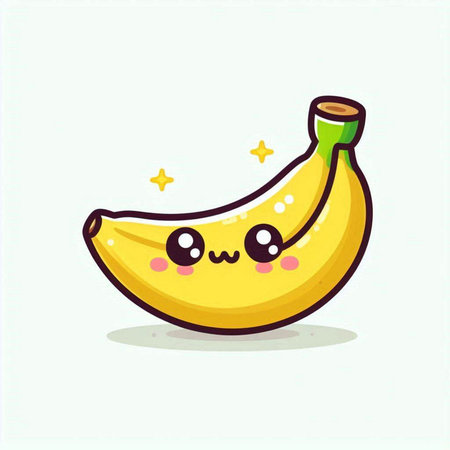 Cute cartoon banana character. Vector flat cartoon character illustration icon designのイラスト素材