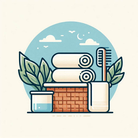 Bathroom, Hygiene and Cleaning concept. Vector illustrationのイラスト素材